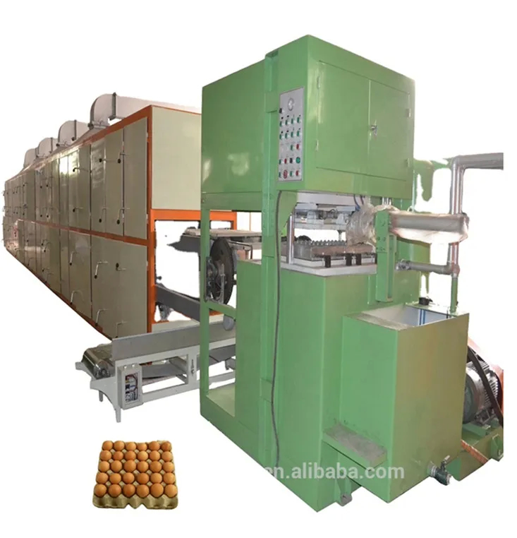 Ligne de production de plateaux d'œufs écologiques pour déchets de papier en rotation 45 kW-200 kW