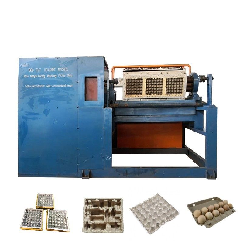 Ligne de production automatique rotative de plateaux à œufs, 2000 pièces/heure, utilisant de la pâte à papier recyclé pour créer divers types de boîtes et plateaux à œufs, contrôlée par automate programmable (PLC)
