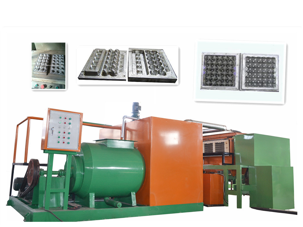 Machine automatique de fabrication de cartons à œufs rotatifs avec structure en fonte et acier