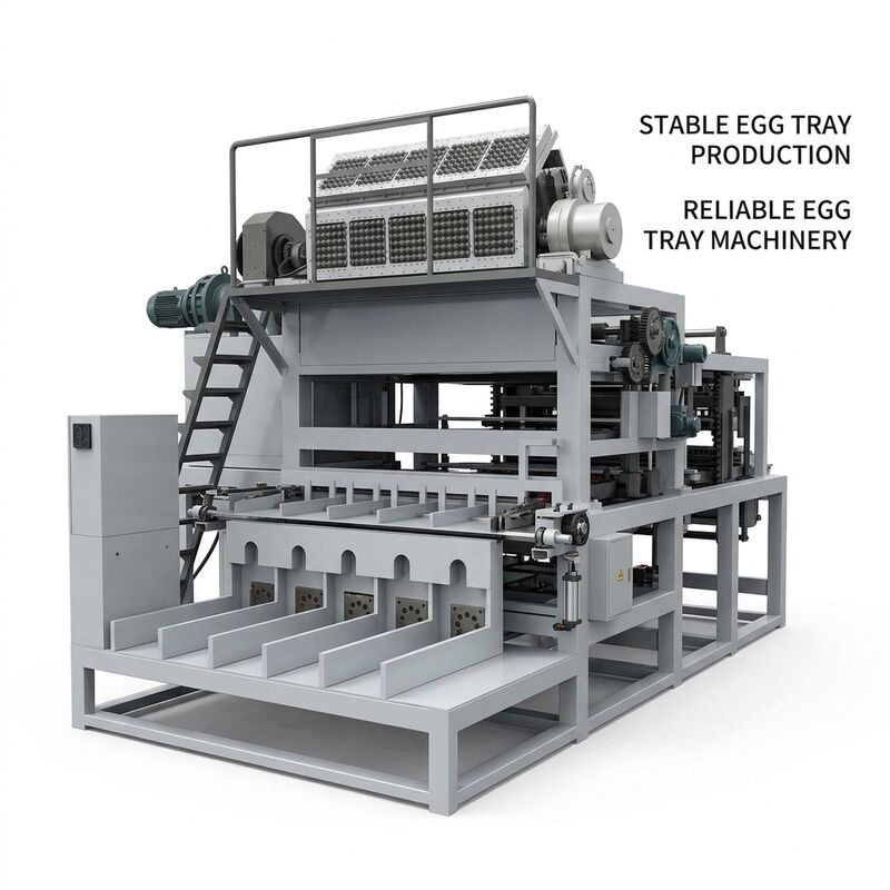 Chaîne de production de plateaux à œufs de grande capacité avec des systèmes complets de séchage et d'empilage de la pâte à papier produisant 5000 plateaux de papier par heure