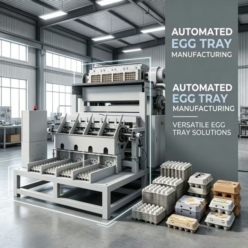 WANYOU WY-P6 Machine de formage de plateaux à œufs rotatifs avec contrôle automatique PLC pour une production de 2 000 à 3 000 pièces/h à l'aide de pâte à papier recyclée