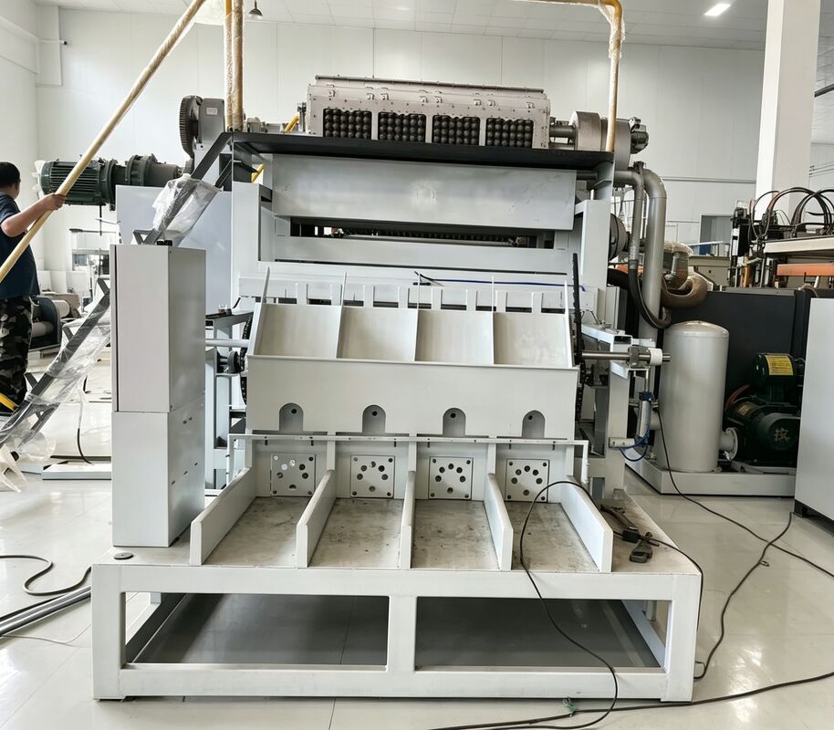 Machine à plateaux à œufs rotatifs, 2000 à 3000 pièces/h, ligne de production de plateaux à œufs en papier recyclé écologique | Équipement compact et facile à utiliser/stable de capacité moyenne pour les usines en croissance