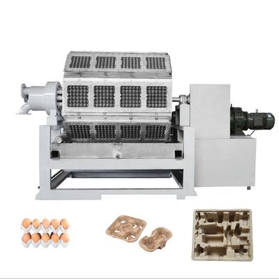 Machine rotative à plateaux à œufs en papier 4000 pièces/H Machine de moulage de pâte orange et verte avec séchoir métallique à 4 couches pour la fabrication de boîtes/plateaux à œufs en papier, la fabrication de plateaux à pommes